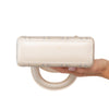 Christian Dior Lady Dior Mini Cream Satin Embellished Crystal Bag