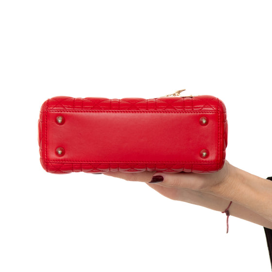 Christian Dior Lady Dior Red Leather Small Bag