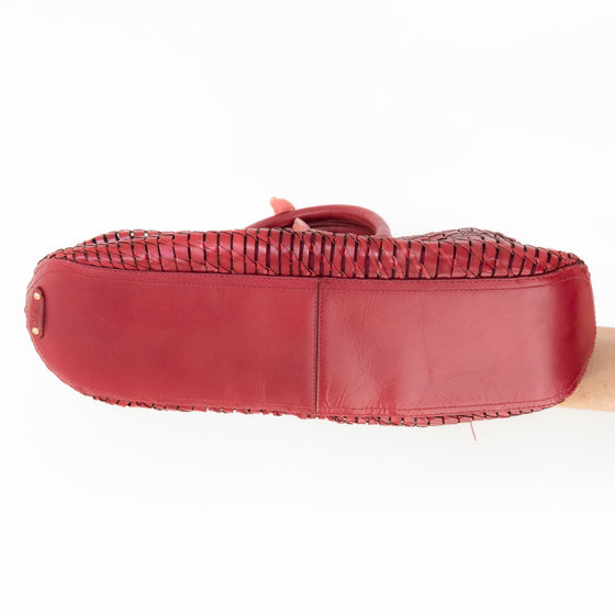 Cole Haan Genevieve Red Leather Shoulder  Bag