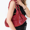 Cole Haan Genevieve Red Leather Shoulder  Bag