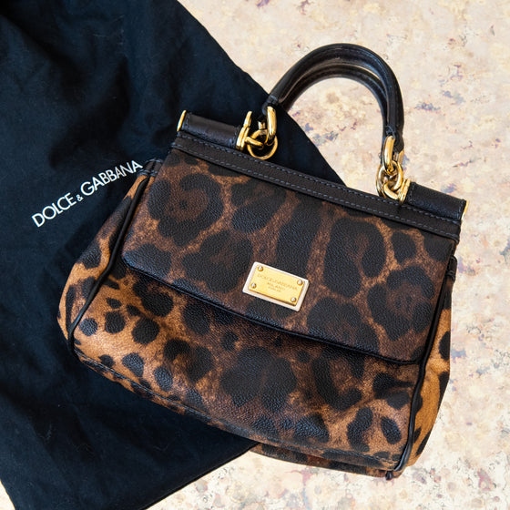 Dolce and Gabbana Sicily Small Leopard Print Bag Dolce and Gabbana