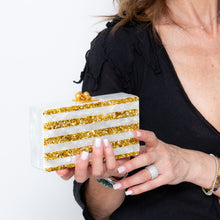  Edie Parker White And Gold Acrylic Clutch Bag