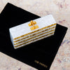 Edie Parker White And Gold Acrylic Clutch Bag