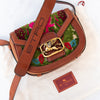 Etro Milano Pegaso Tan Leather Paisley Jacquard Crossbody Bag