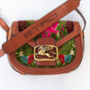 Etro Milano Pegaso Tan Leather Paisley Jacquard Crossbody Bag