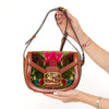 Etro Milano Pegaso Tan Leather Paisley Jacquard Crossbody Bag