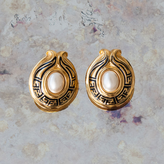 Fendi Faux Pearl Pierced Earrings