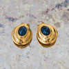 Fendi Blue Cabochon Clip On Earrings