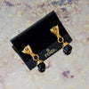 Fendi FF Drop Earrings Black Detail