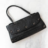 Fendi Vintage Floral Embossed Studded Shoulder Bag