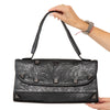 Fendi Vintage Floral Embossed Studded Shoulder Bag