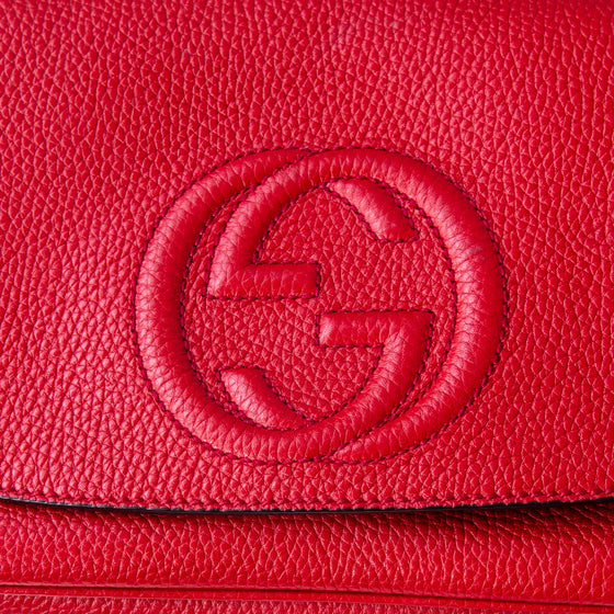 Gucci  Soho Red Leather Crossbody Bag