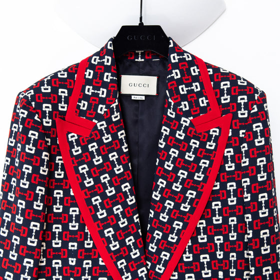 Gucci Red Horsebit  Print Jacket