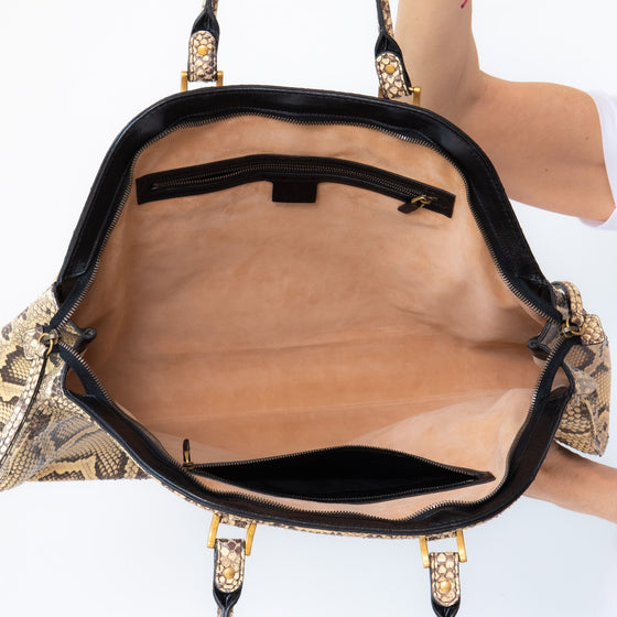 Gucci  Belle Natural Python Shoulder Bag