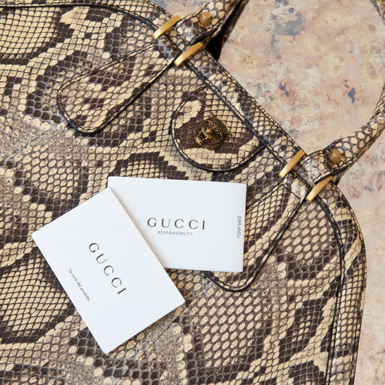 Gucci  Belle Natural Python Shoulder Bag