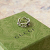 Gucci Double GG Marmont Flower Ring sterling silver with Topaz