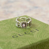 Gucci Double GG Marmont Flower Ring sterling silver with Topaz