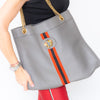 Gucci Rajah Grey Leather Tote  Bag