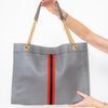 Gucci Rajah Grey Leather Tote  Bag