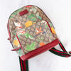 Gucci Tian Web Small Day Backpack In Floral Hummingbird Beige Supreme  Red Calfskin Leather