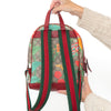Gucci Tian Web Small Day Backpack In Floral Hummingbird Beige Supreme  Red Calfskin Leather