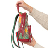Gucci Tian Web Small Day Backpack In Floral Hummingbird Beige Supreme  Red Calfskin Leather