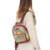 Gucci Tian Web Small Day Backpack In Floral Hummingbird Beige Supreme  Red Calfskin Leather