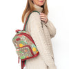 Gucci Tian Web Small Day Backpack In Floral Hummingbird Beige Supreme  Red Calfskin Leather