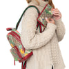 Gucci Tian Web Small Day Backpack In Floral Hummingbird Beige Supreme  Red Calfskin Leather