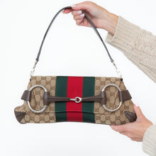  Gucci Beige And Ebony Horsebit Chain Medium Shoulder Bag