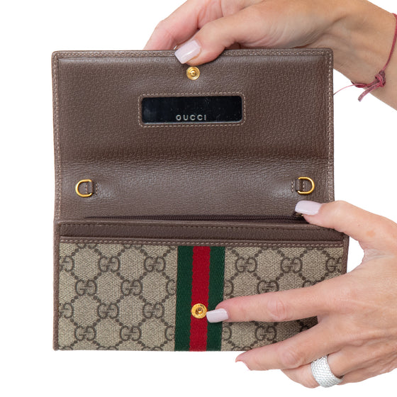 Gucci Supreme Web Ophidia Wallet On Chain Bag