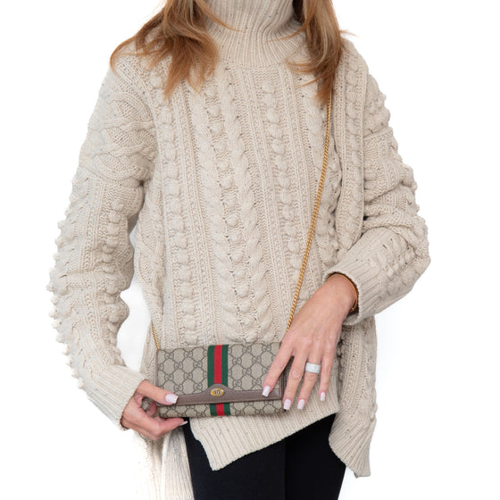 Gucci Supreme Web Ophidia Wallet On Chain Bag