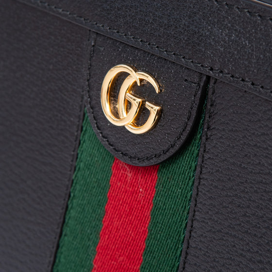 Gucci Black Small Ophidia Web Chain Shoulder Bag