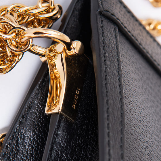 Gucci Black Small Ophidia Web Chain Shoulder Bag