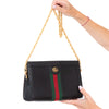 Gucci Black Small Ophidia Web Chain Shoulder Bag