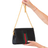 Gucci Black Small Ophidia Web Chain Shoulder Bag