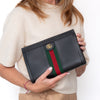 Gucci Black Small Ophidia Web Chain Shoulder Bag
