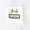 Gucci Sterling Silver GG Logo Drop Earrings