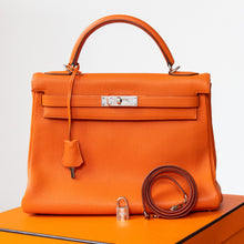  Hermes Orange Kelly 32 Retourne Bag