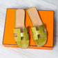 Hermes Veranis Oran Alligator Skin Slider Sandals Size 38 - EVEYSPRELOVED