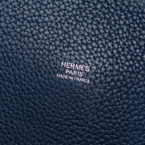 Hermes Blue Leather Picotin 26 Bag