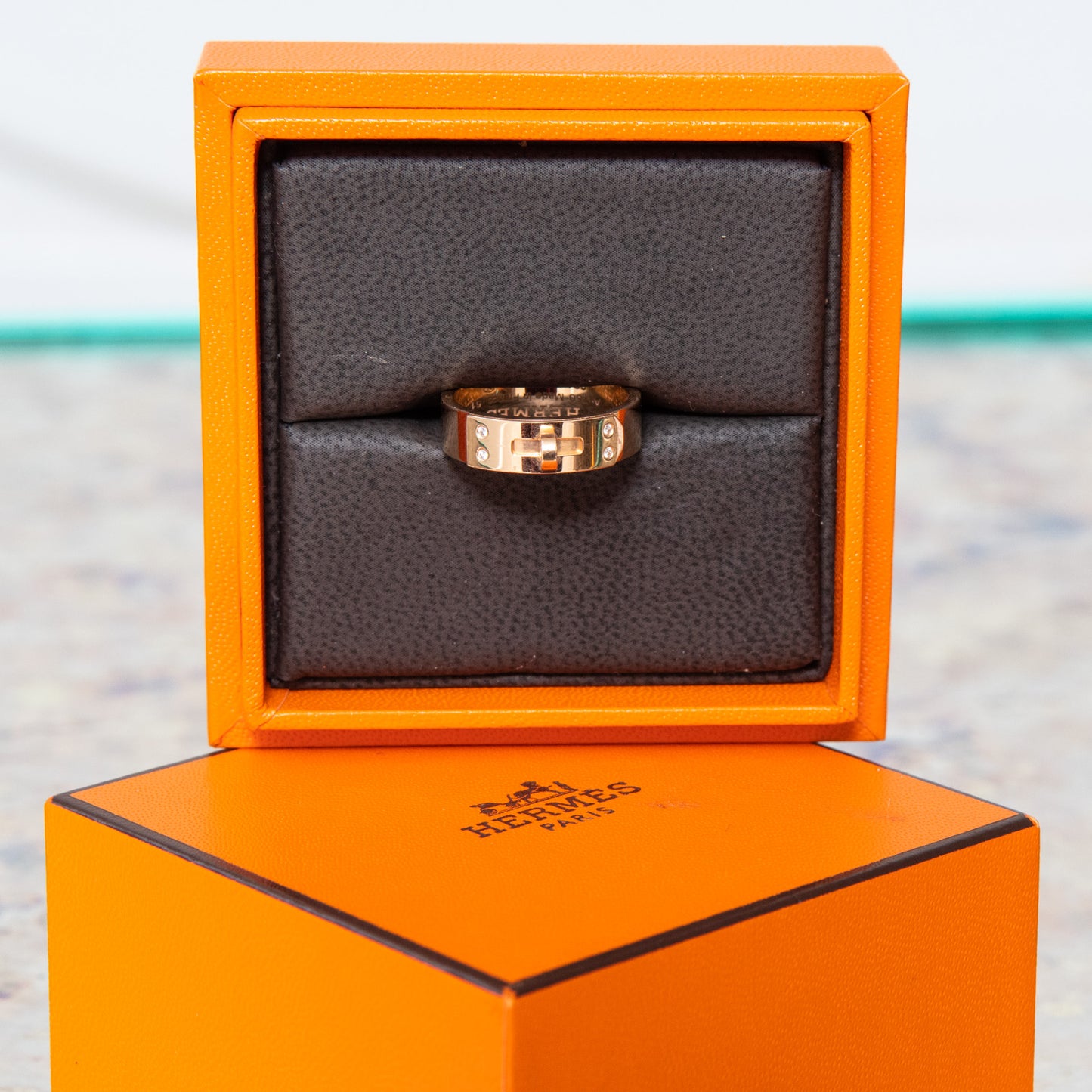 Hermes Rose Gold Kelly Ring Size 51 - EVEYSPRELOVED