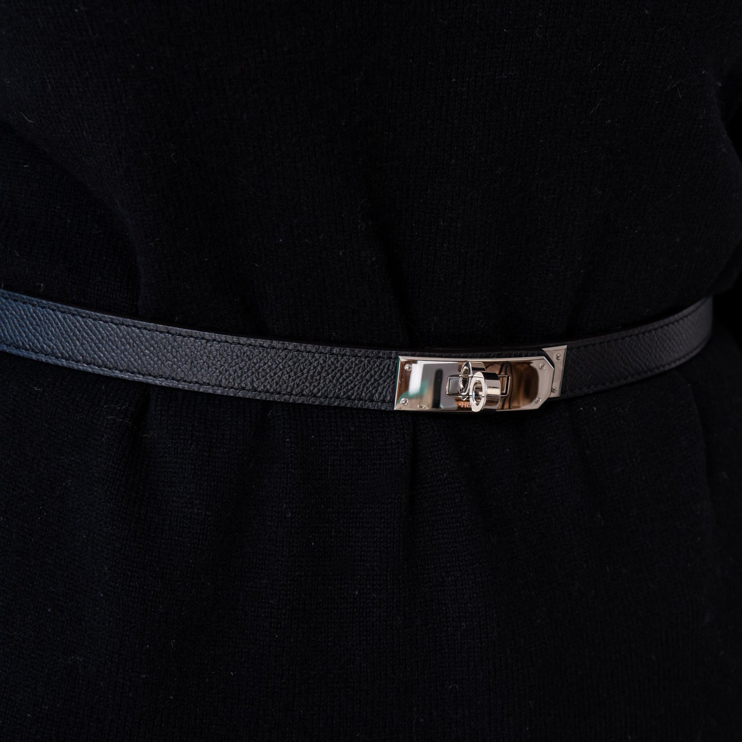 Hermes Black Leather Kelly 18 Belt - EVEYSPRELOVED