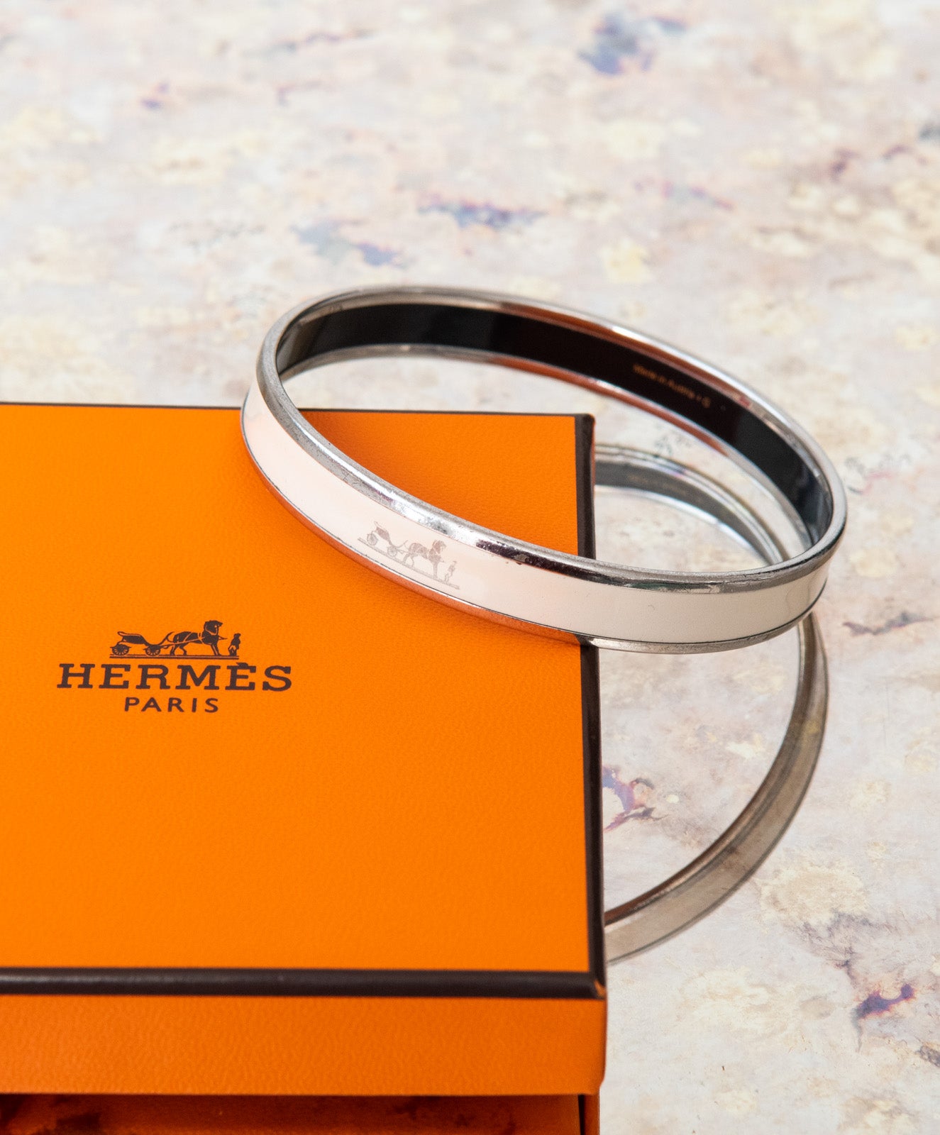 Hermes Ceramic Cream Bangle - EVEYSPRELOVED