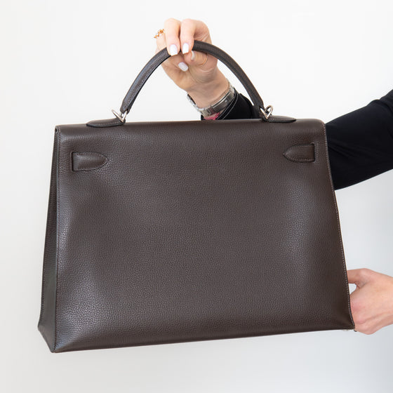 Hermes Kelly Sellier 40  Ebene Ardennes Leather