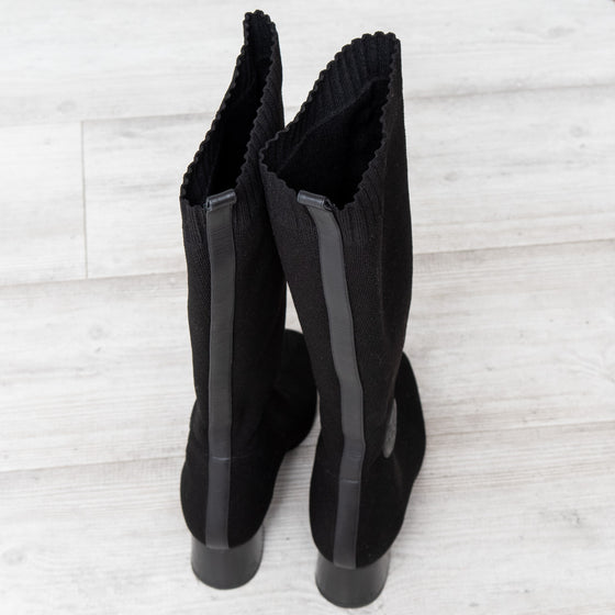 Hermes Black Fontaine 60 Maille Boots Size 36.5 - EVEYSPRELOVED