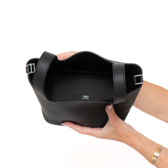 **UNUSED** Hermes Picotin Lock 18 Black Clemence Leather Palladium Tone Hardware 2025