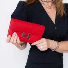  Hermes Red  Constance Long Wallet Clutch