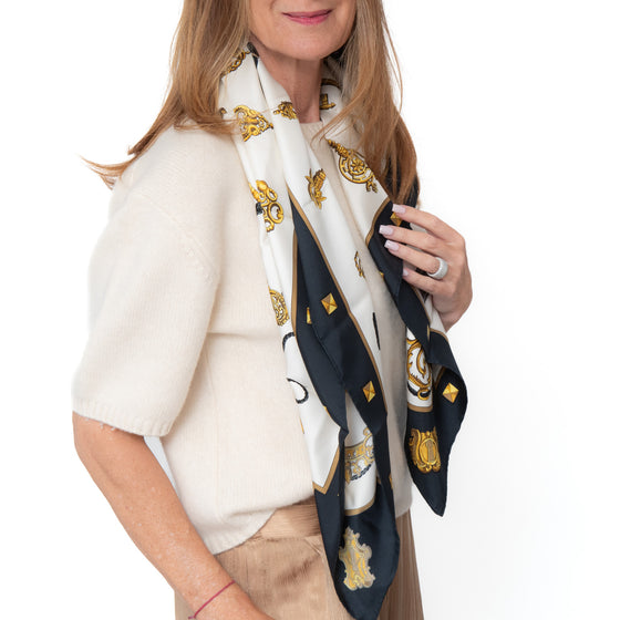 Hermès Les Cles Silk Scarf