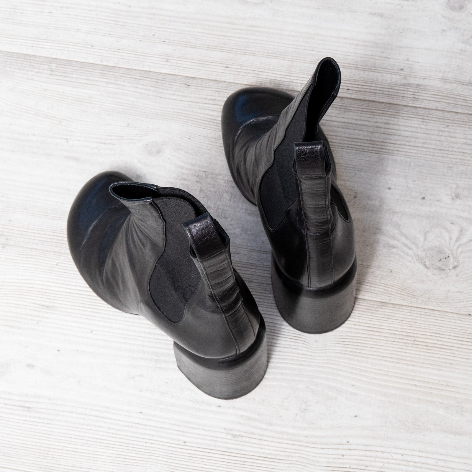 Jill Sander Black Leather Ankle Boots Size 38 - EVEYSPRELOVED